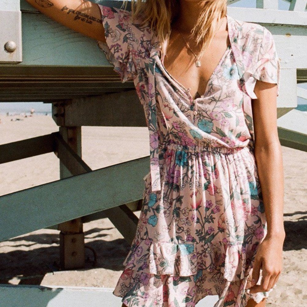 Spell & the Gypsy Sayulita Mini Dress - Large with Measurements
